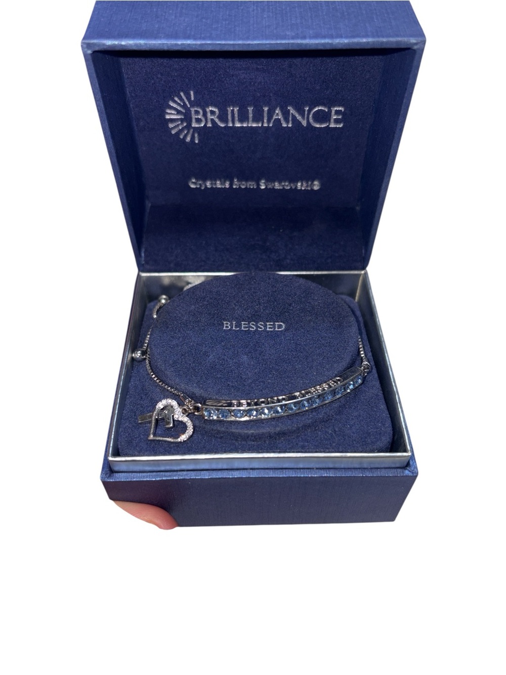 Brilliance Faith Swarovski Crystal Silver Plated Bracelet